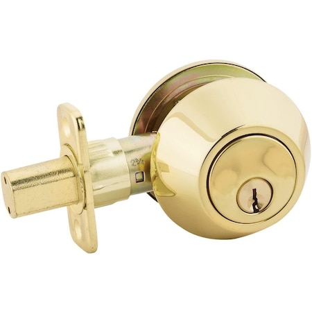 Steel Pro Polished Brass Single Cylinder Deadbolt DB971